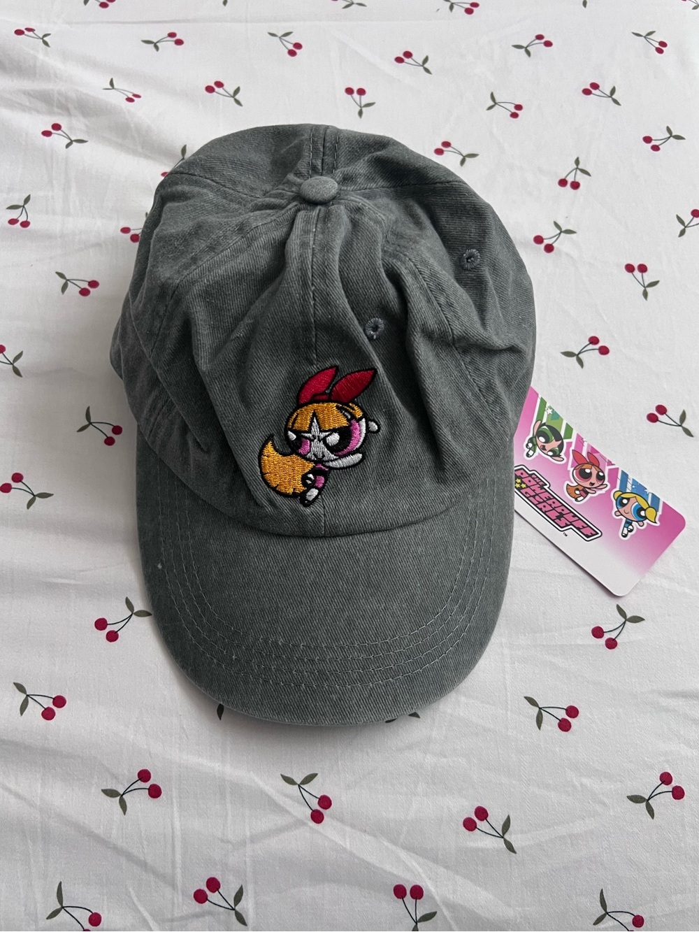 The Powerpuff Girls Buttercup Embroidered Dark Gray Cap